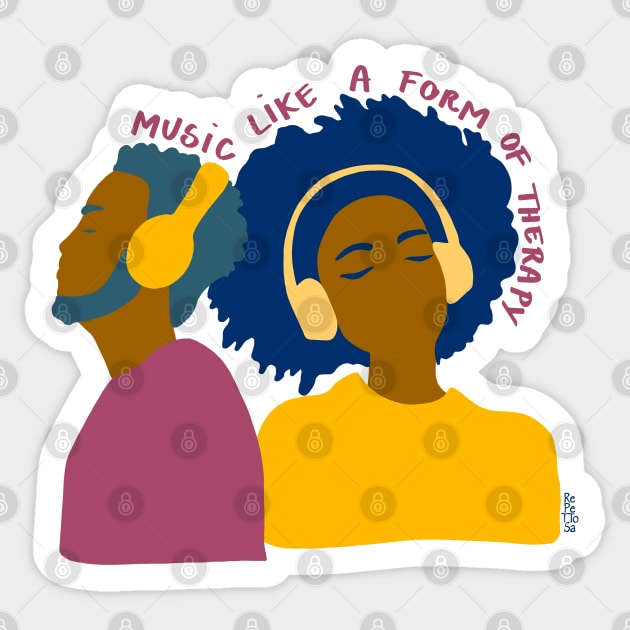 Music therapy - Mustard Sticker by repettosa